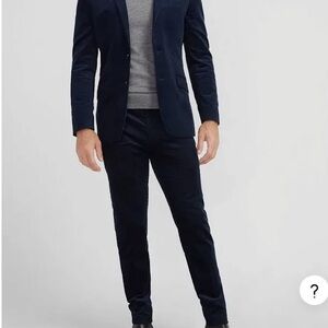 EXPRESS NAVY EXTRA SLIM CORDUROY SUIT            Jacket SZ 42S  Trousers 34x30